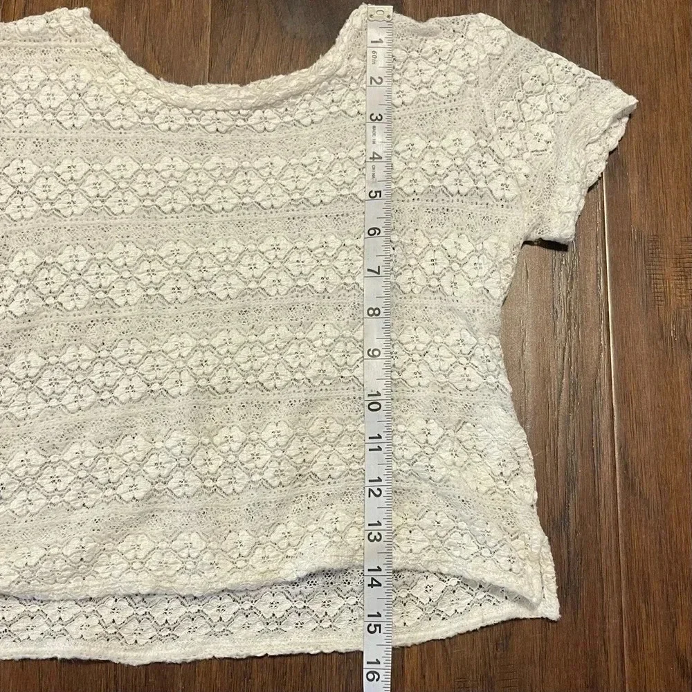 American Eagle Outfitters White Crochet Coquette Lace Blouse - Picture 6 of 9